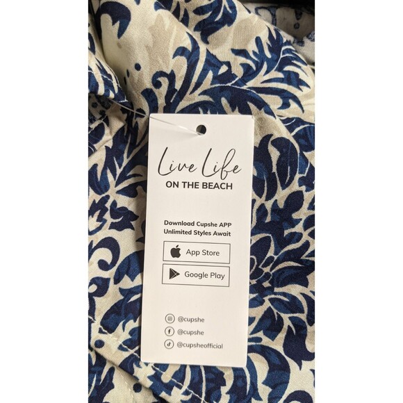 NWT~CUPSHE Floral Print Midi Dress Cover-Up Faux Wrap Dress Rayon-Viscose Size L - Picture 7 of 8